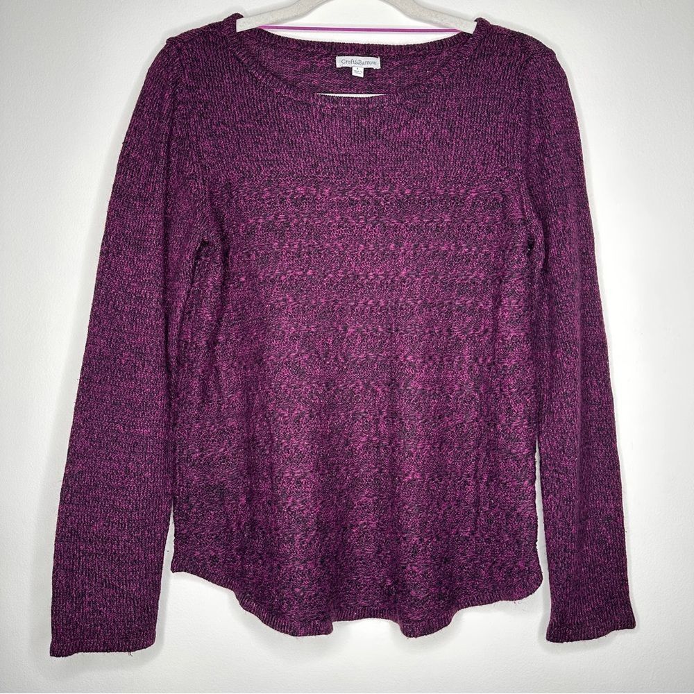 Croft & Barrow Purple Black Knit Sweater size‎ large